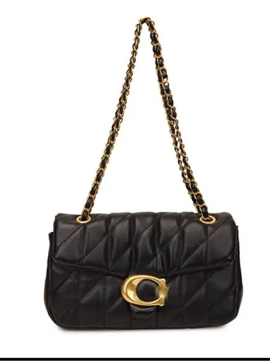 Coach Handbags - Coach Black Quilted Shoulder Bag with Gold Hardware